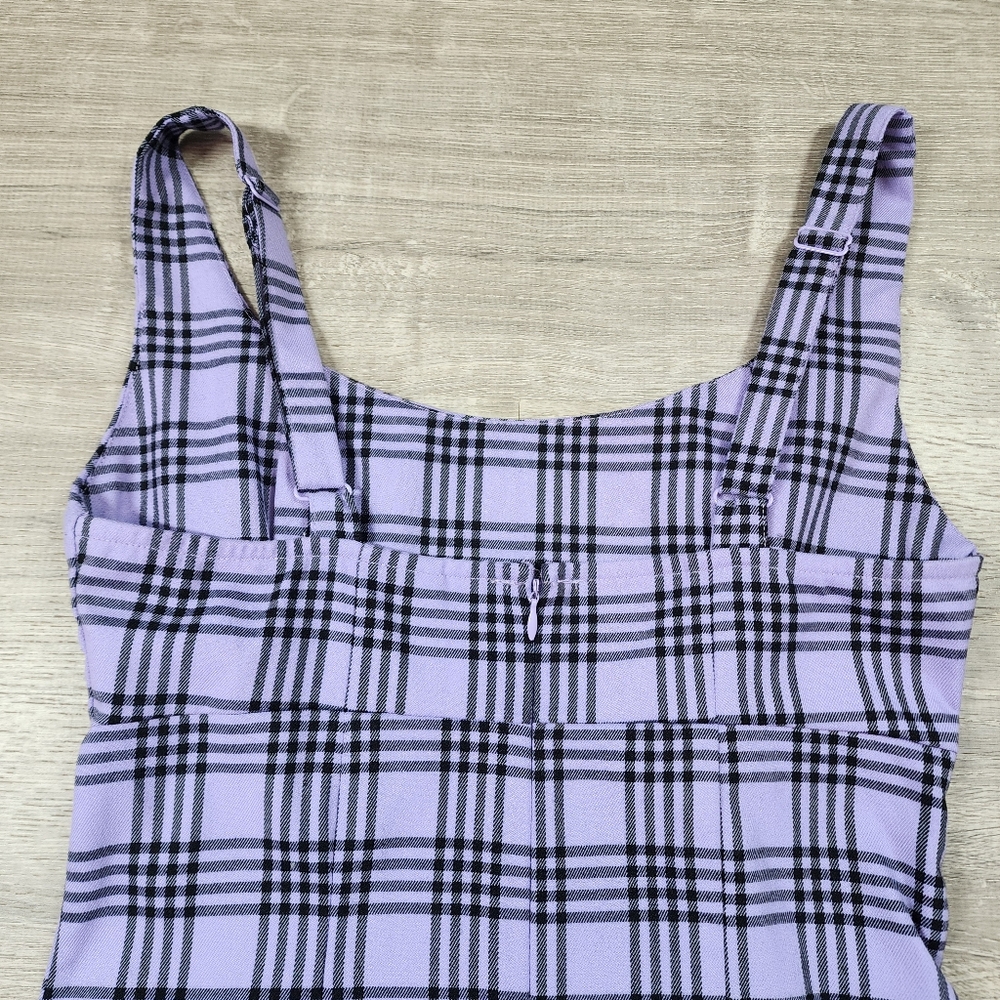 EMPYRE Purple Black Plaid Dress Small - Picture 14 of 16